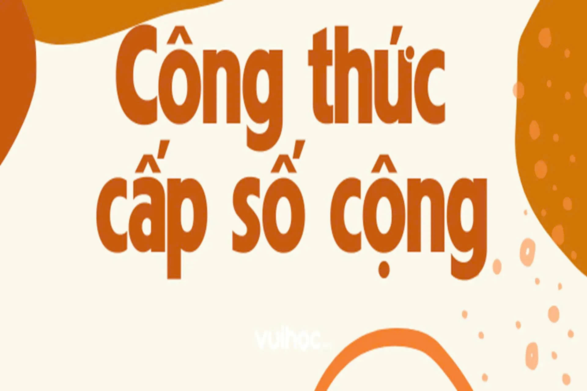 Công thức cấp số cộng